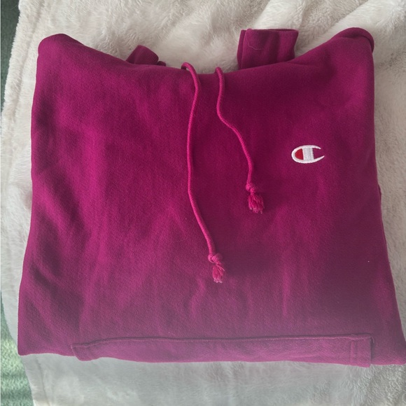 Hot Pink Women’s Champion Reverse Weave Thick Hoodie - Picture 5 of 8